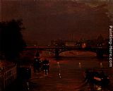 Seine Canvas Paintings - A Night On The Seine